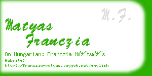 matyas franczia business card